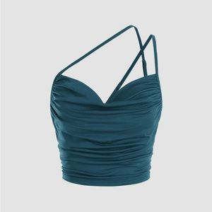 Cowl neck cropped tank